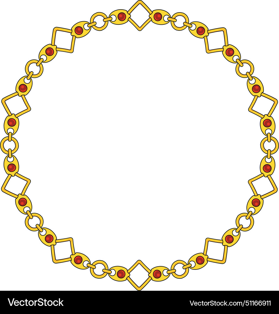 Round chain frame circle chains border boho Round chain frame circle chains border boho vector image
