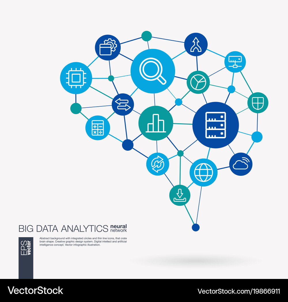 Smart Data Network: AI & Analytics vector image