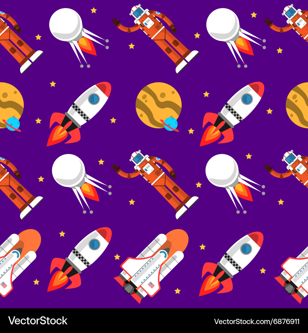 Space Rocket Pattern vector image