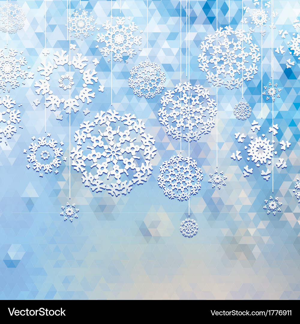 Winter background with triangle texture eps10 Vector Image