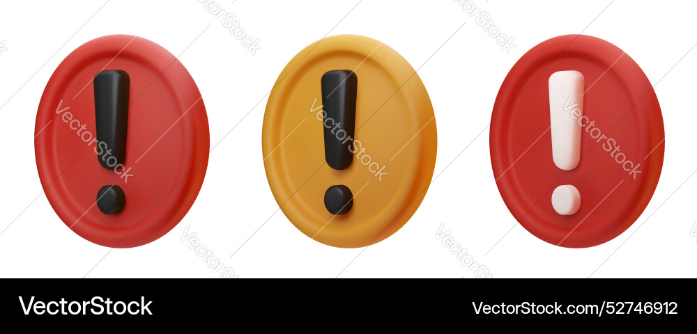 3d realistic warning sign set 3d realistic warning sign set vector image