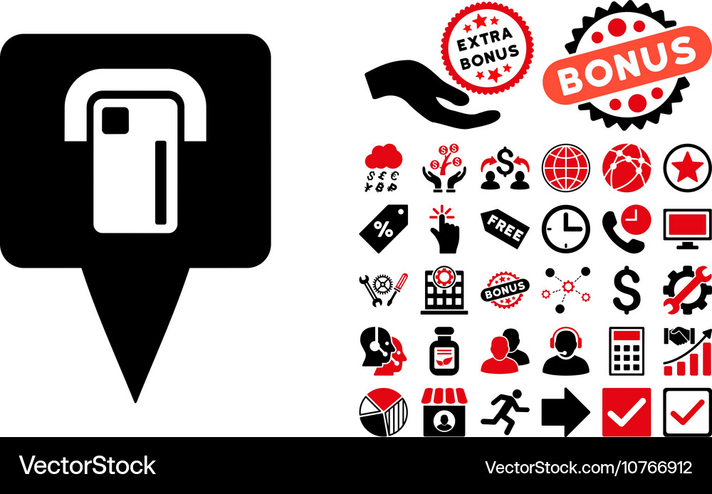 Atm terminal map pointer flat icon Vector Image