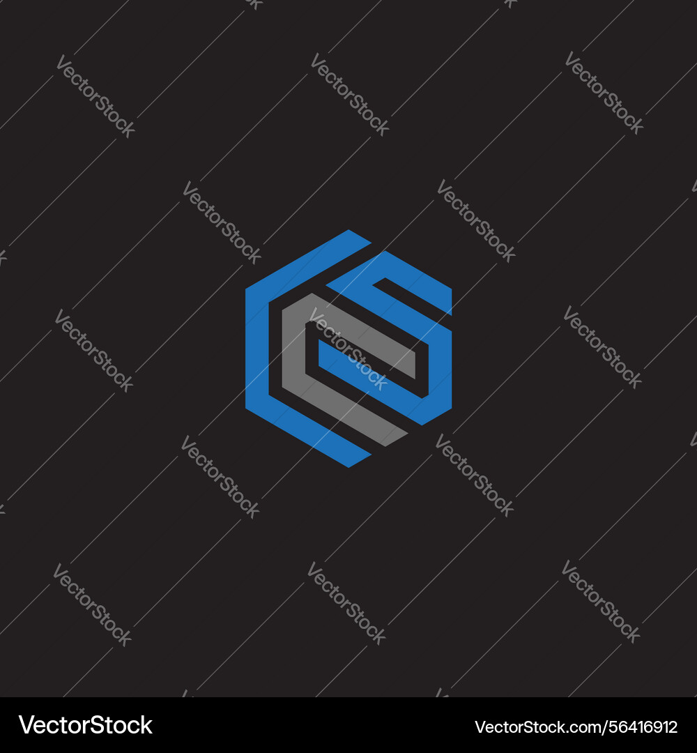 Ccs csc letter monogram initial unique modern Ccs csc letter monogram initial unique modern vector image
