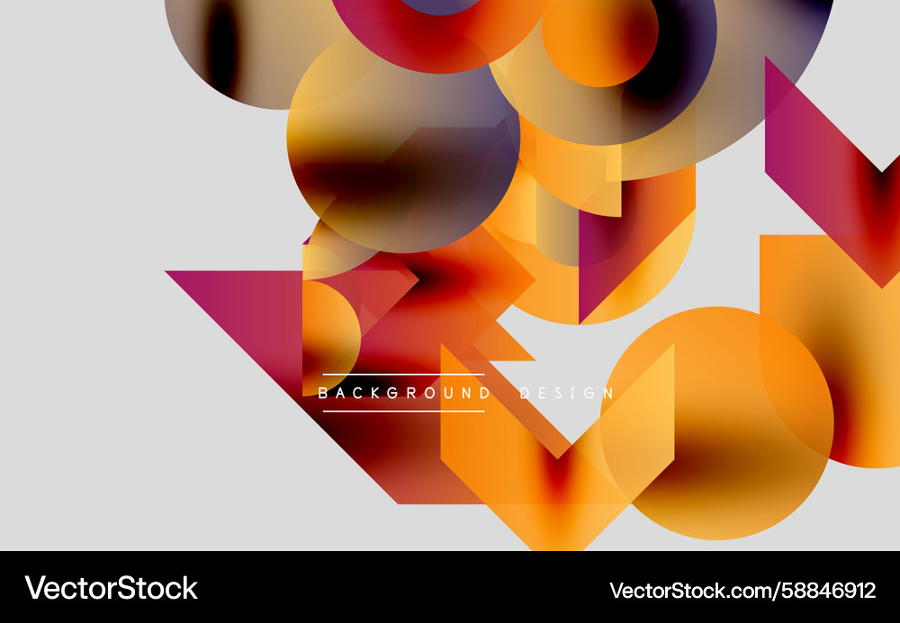 Dynamic Abstract Shapes - Overlapping Colors Vector Image