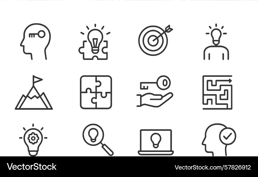Exploring concepts of knowledge with symbols vector image