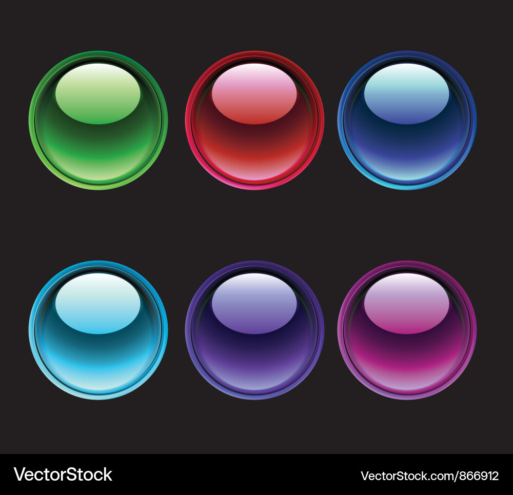 Glossy buttons set Vector Image