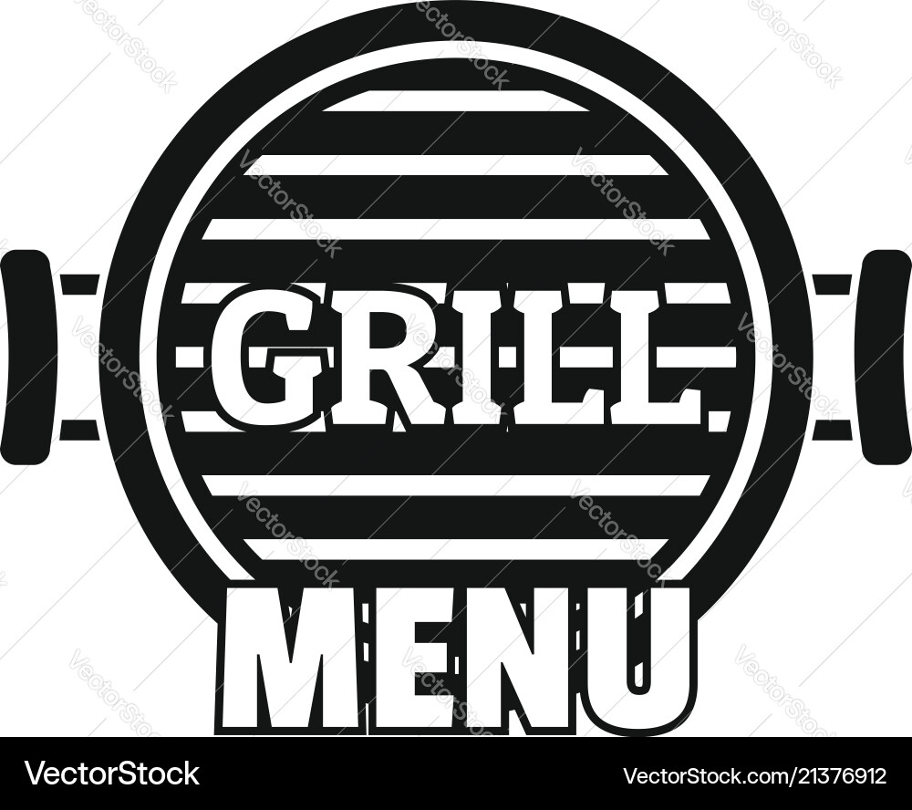 Grill menu logo simple style Grill menu logo simple style vector image