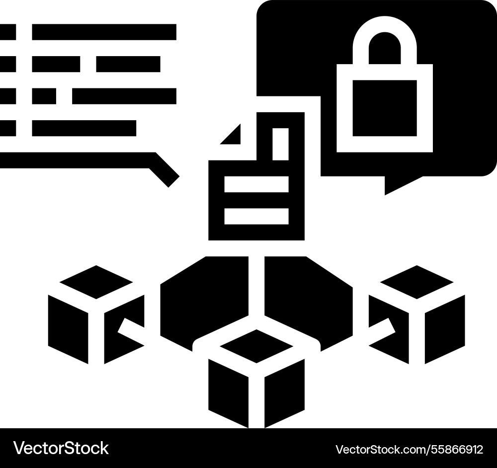 Immutable record decentralized application glyph Vector Image