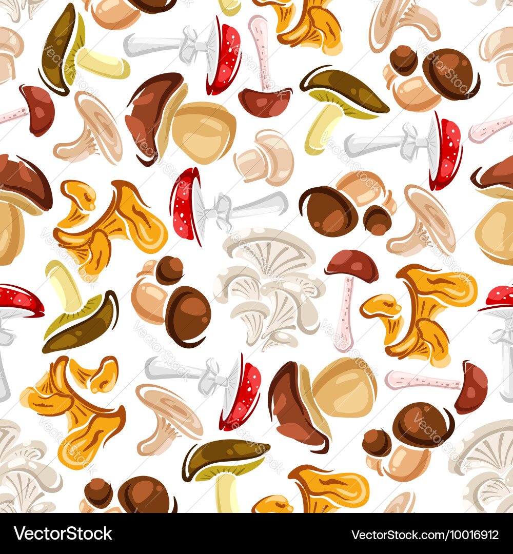 Mushroom Seamless Pattern vector image