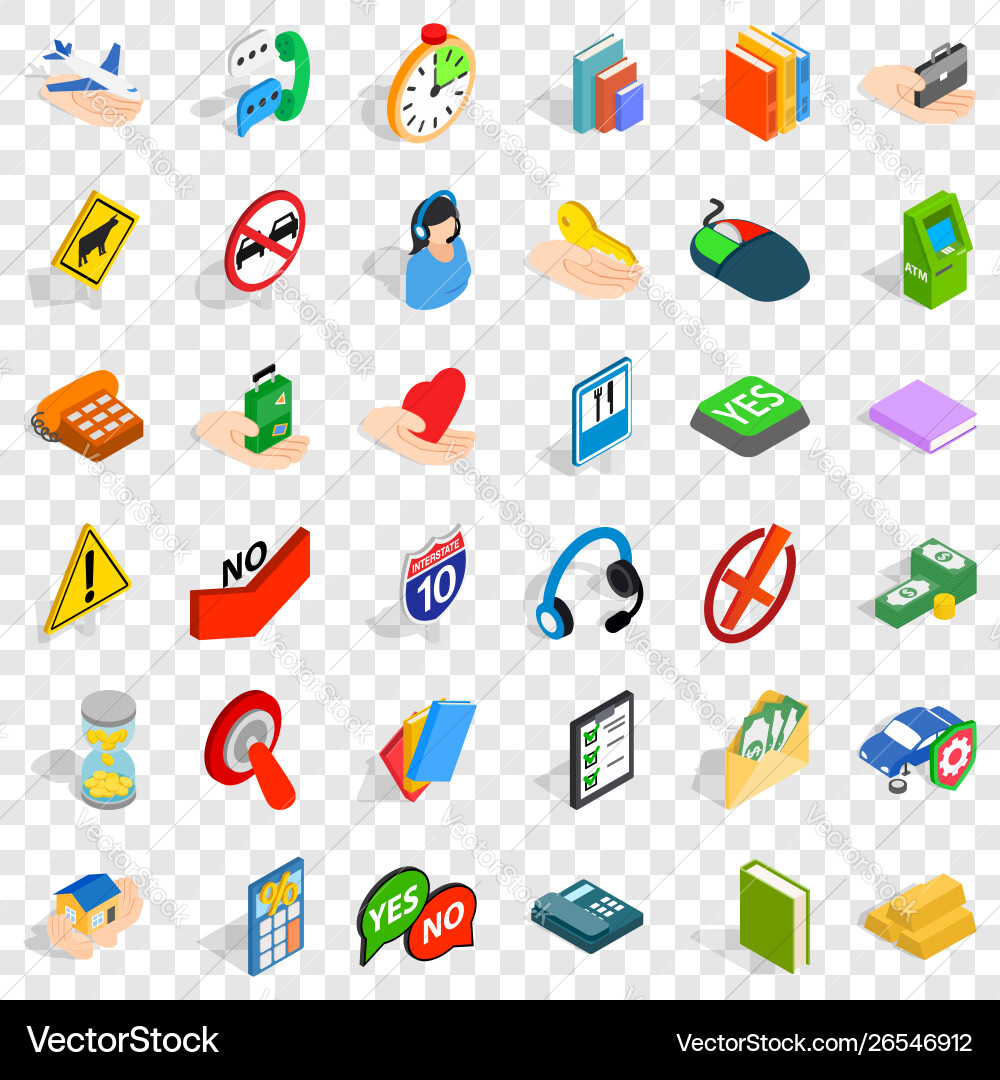 Operator icons set isometric style Vector Image