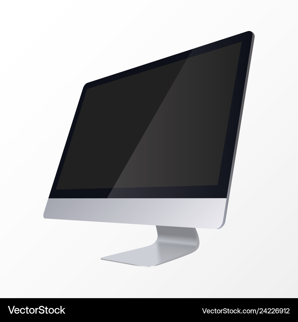 Realistic computer display isolated Realistic computer display isolated vector image