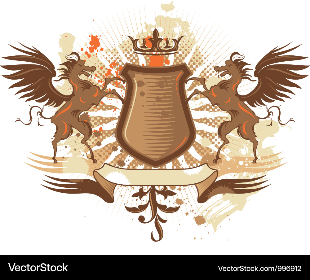 Shield with pegasus Vector Image