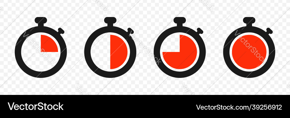 Timer and stopwatch icon set Timer and stopwatch icon set vector image
