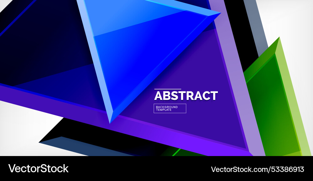 Abstract background - colorful triangles with 3d Vector Image