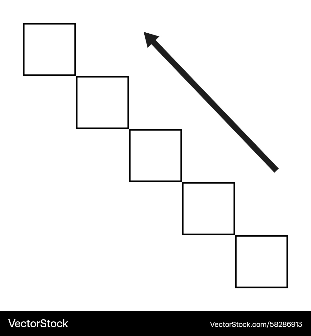 Ascending Diagonal Squares Path Vector Image