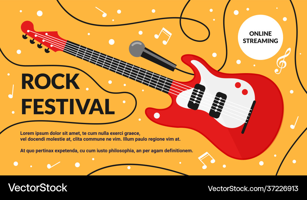 Cartoon Rock Musikfestival Instrument Cartoon Rock Musikfestival Instrument vektorbild