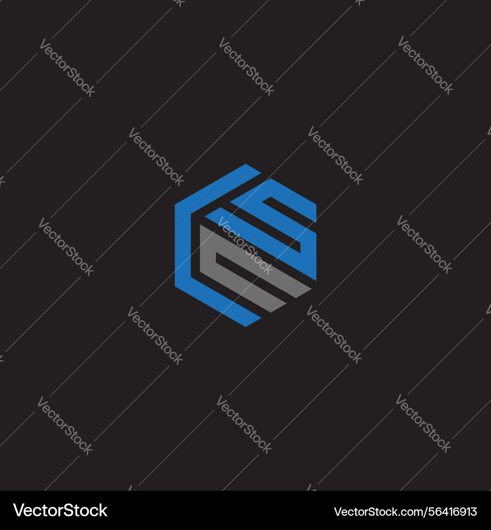 Ccs csc letter monogram initial unique modern Vector Image
