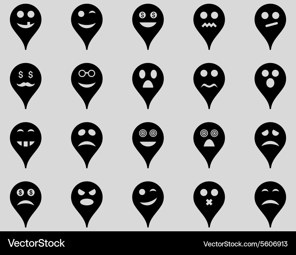 Emotion map marker icons Vector Image