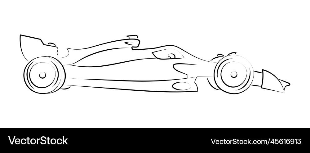 Formula 1 racing car sketch driving a sports Formula 1 racing car sketch driving a sports vector image
