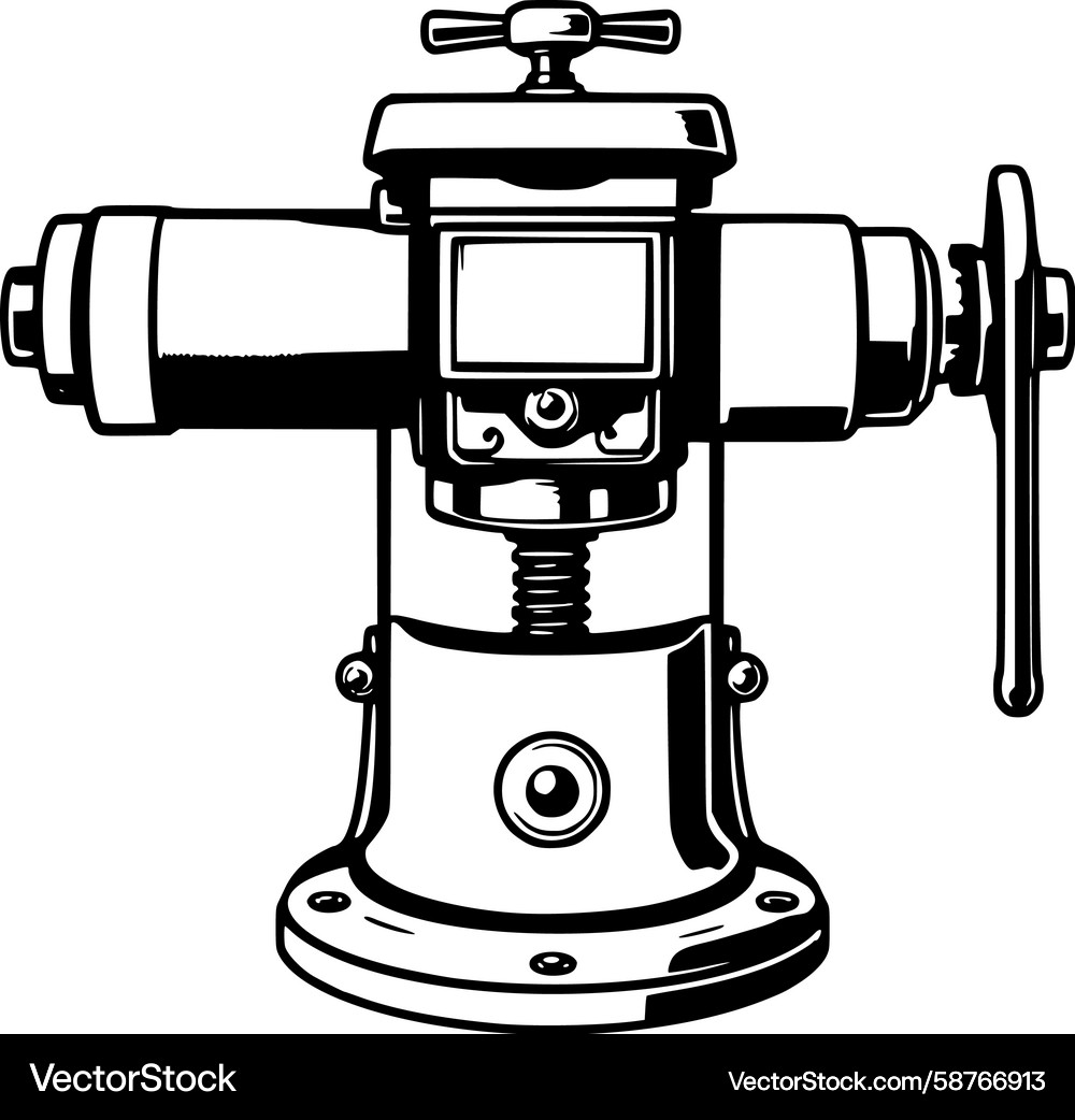 Inline Pipe Valve System Vector Image