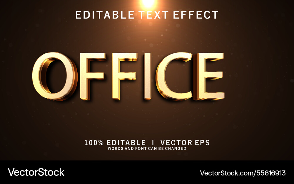 Office 3d text effect with modern style design Office 3d text effect with modern style design Vector Image