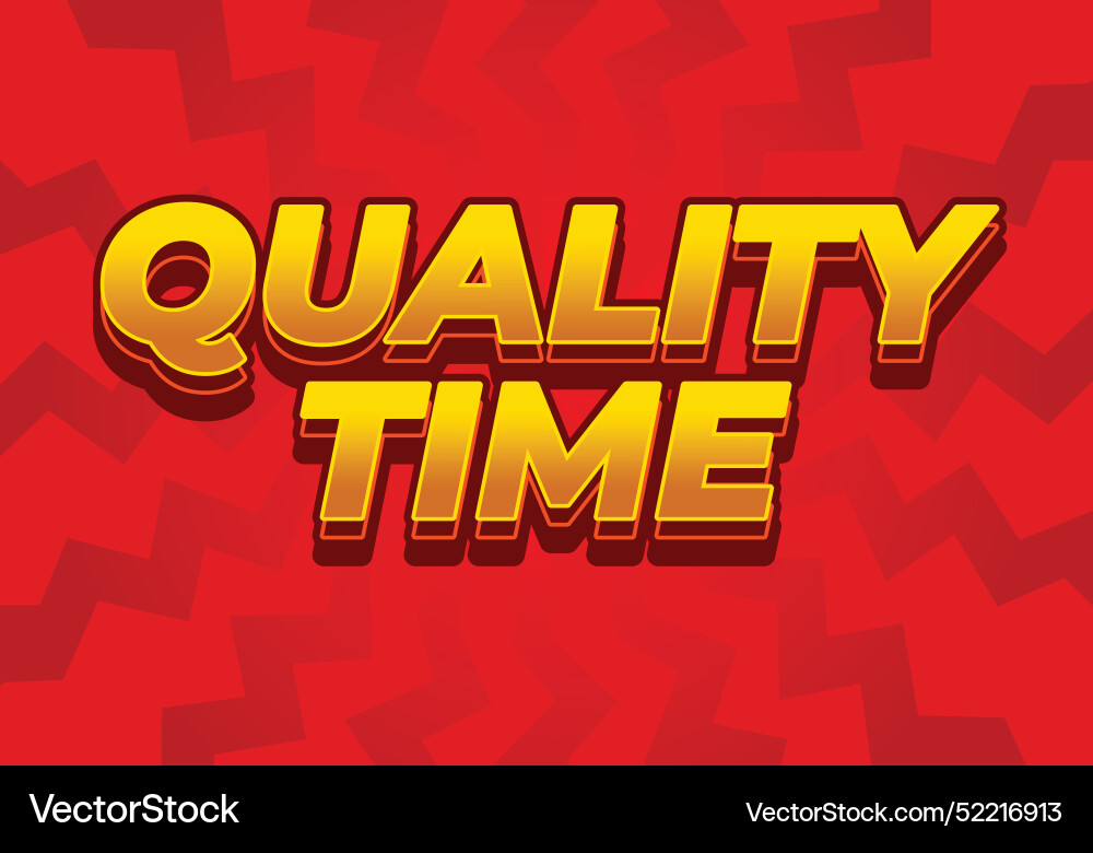 Quality time text effect in 3d style with good Quality time text effect in 3d style with good Vector Image