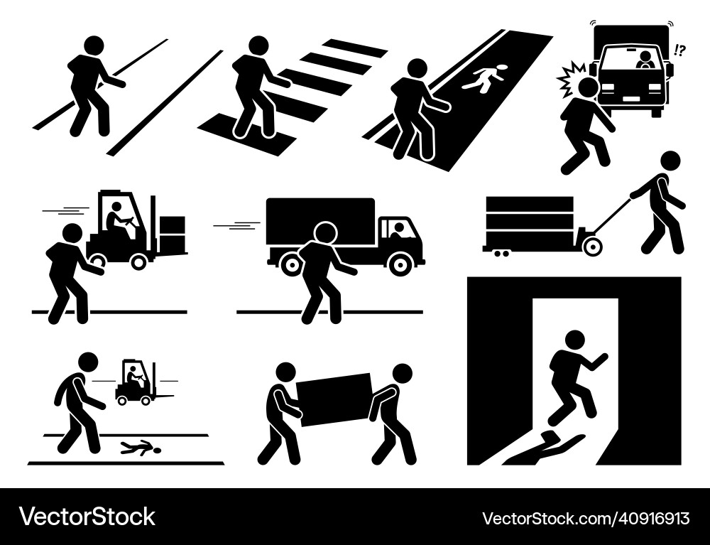 Road safety walkway and heavy vehicle loading bay vector image