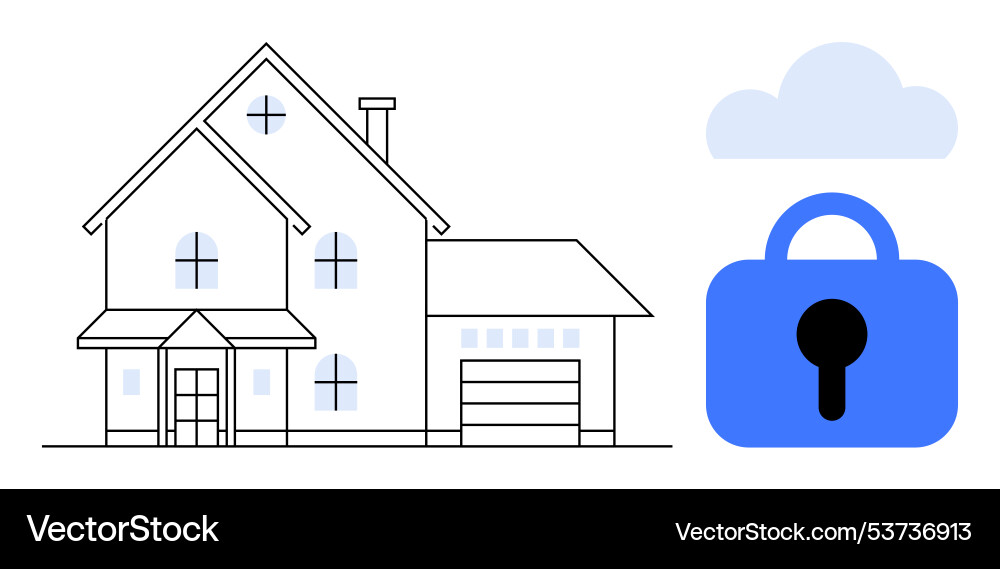Secure smart home with cloud integration and lock Vector Image