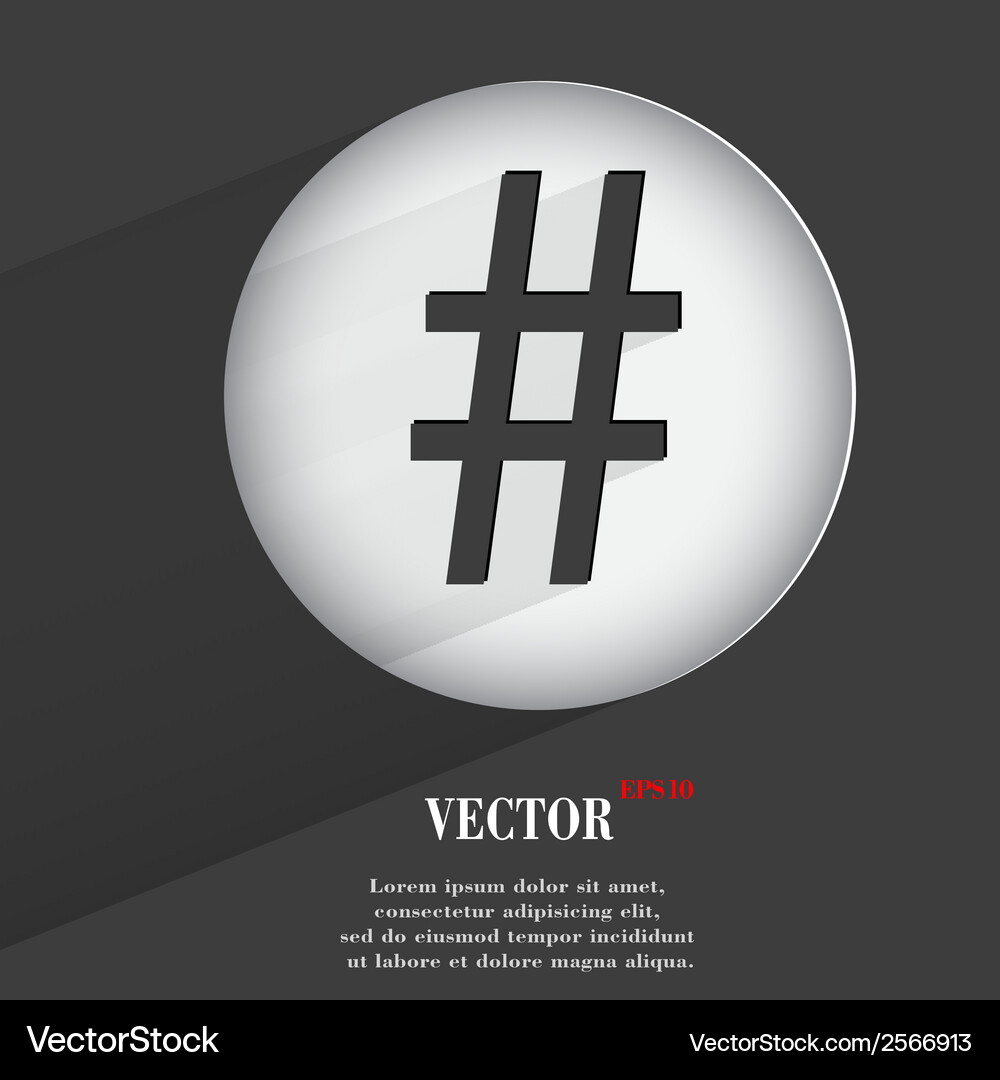 Sharp flat modern web button with long shadow Vector Image