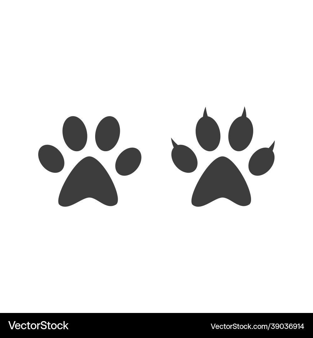 Dog paw print black icon vector image