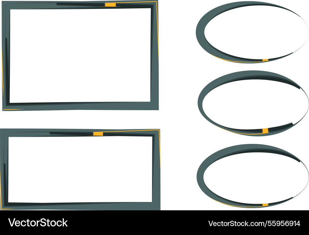 Gray colorful abstract border frames set Vector Image