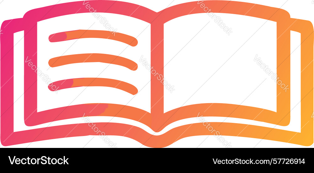 Open book icon with bright gradient pages design Vector Image
