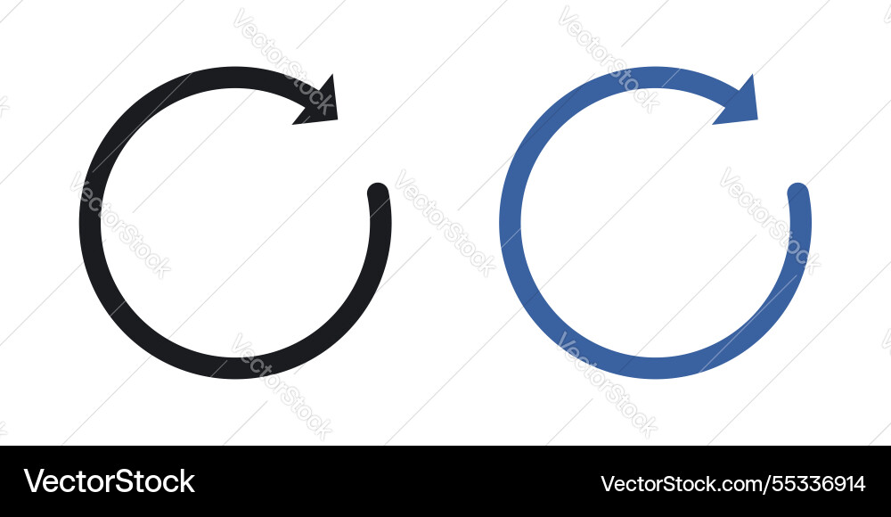 Rotate right icons set black and colored style Rotate right icons set black and colored style vector image
