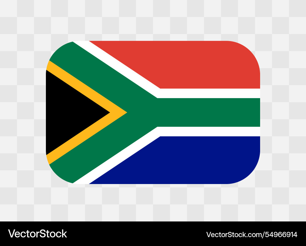 Rounded rectangle flag of south africa Royalty Free Vector