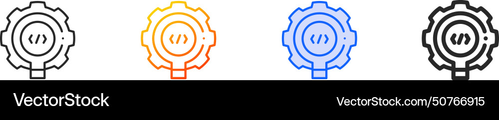Api iconthin linear gradient blue stroke and bold Api iconthin linear gradient blue stroke and bold vector image