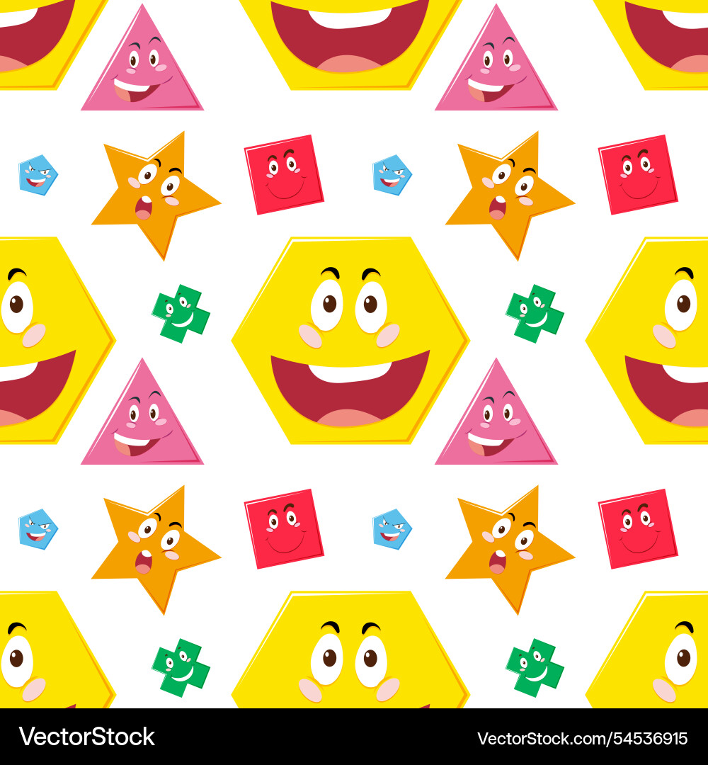 Bright shapes with smiling faces and expressions Bright shapes with smiling faces and expressions vector image