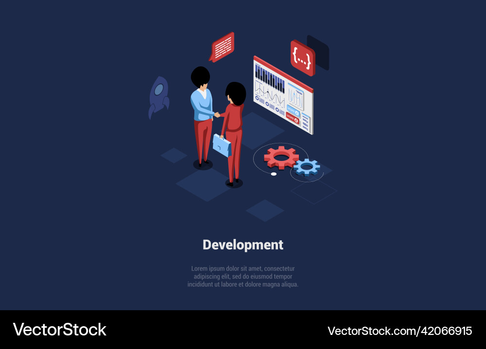 Concept of development with high technologies Concept of development with high technologies vector image