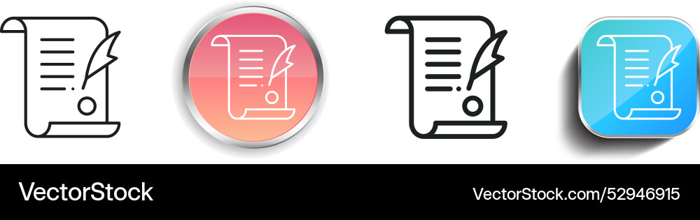Constitution icon thin linear regular and button Vector Image