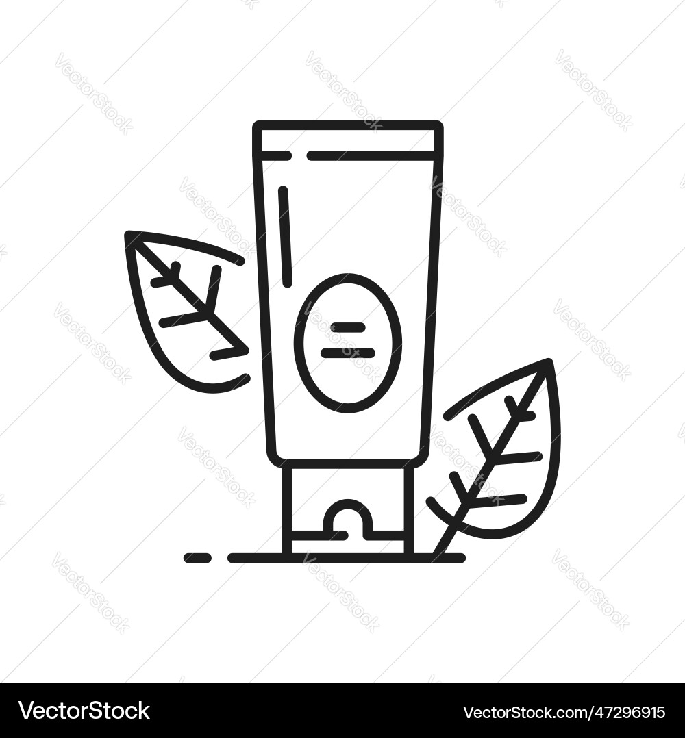 Cream tube icon face skin care beauty hand vector image