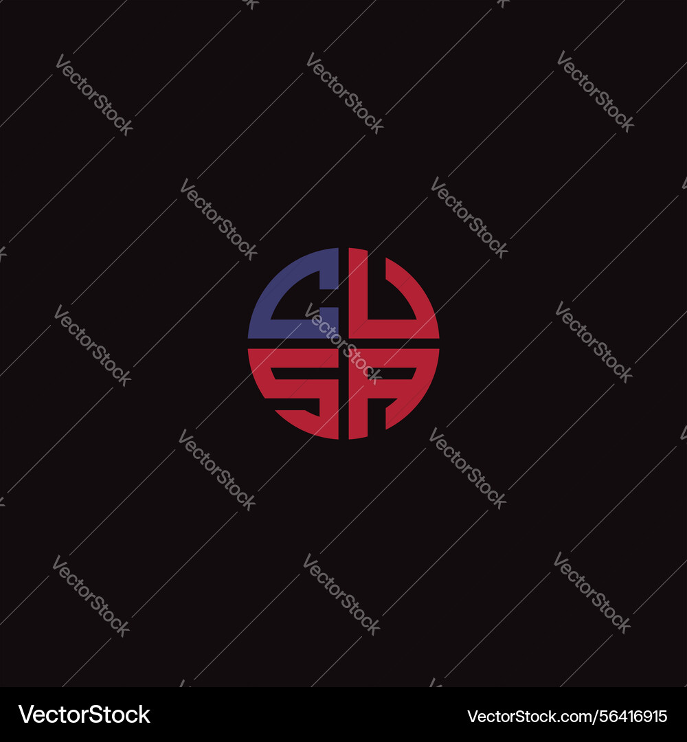 Cusa csua letter monogram initial flat unique Cusa csua letter monogram initial flat unique Vector Image