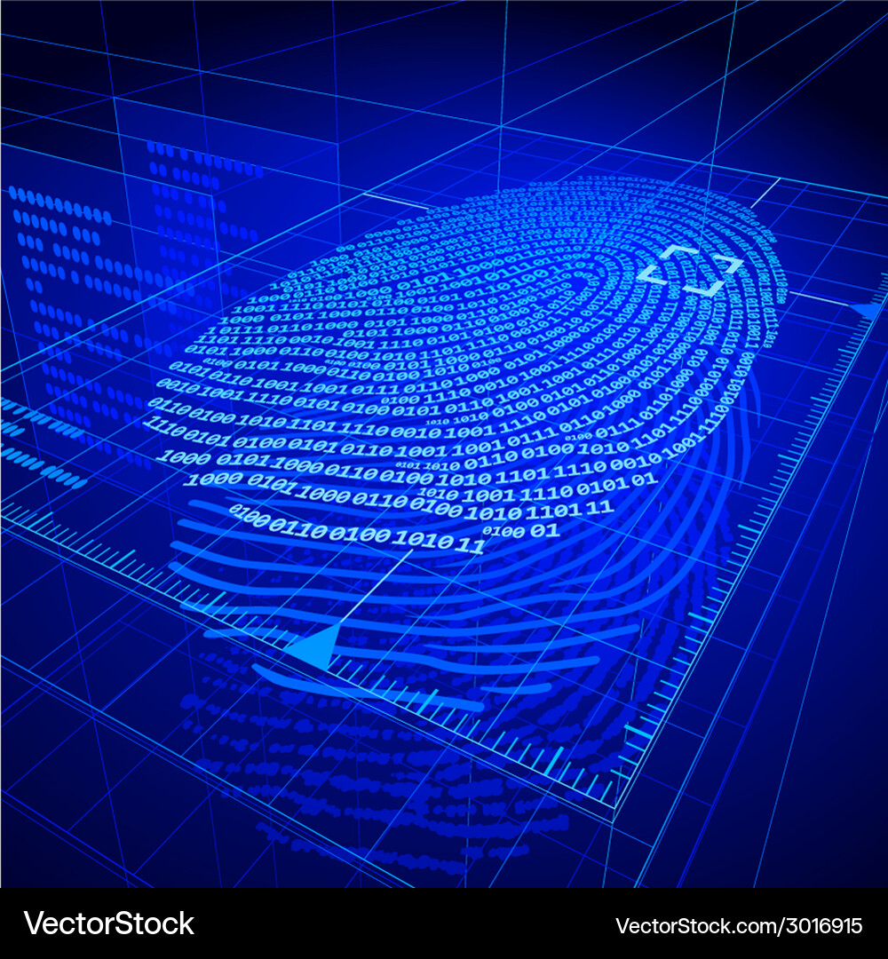 Digital Fingerprint Scan Vector Image
