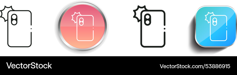 Flash-Symbol dünne lineare regelmäßige und Schaltfläche Stil Flash-Symbol dünne lineare regelmäßige und Schaltfläche Stil vektorbild