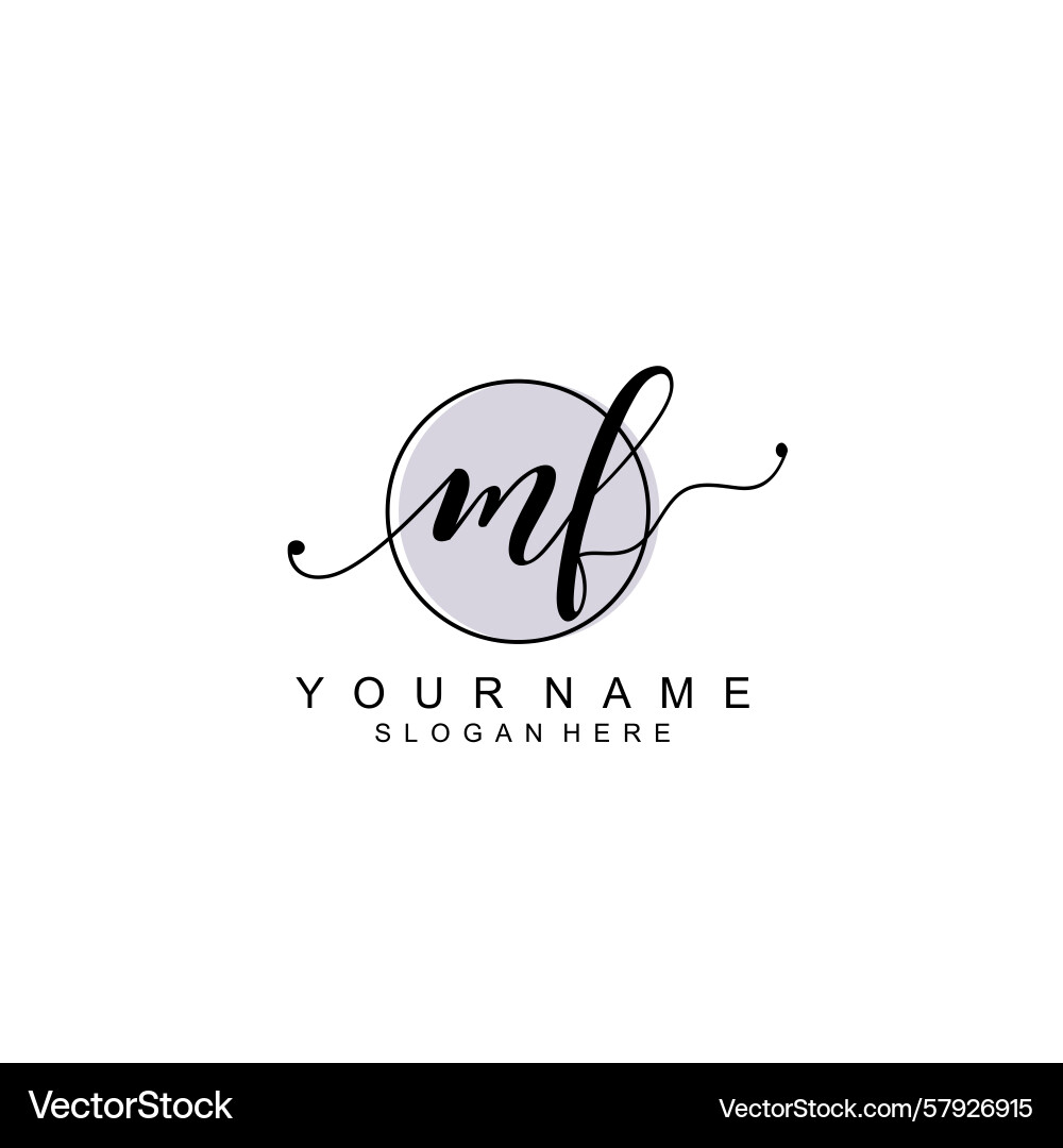Handwriting logo concepts with initial mf Vector Image