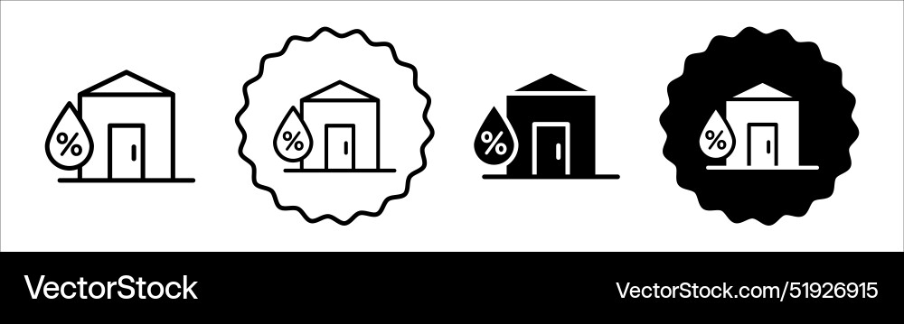 Home air humidity icon logo set Royalty Free Vector Image