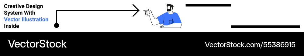 Man gesturing towards simple flow diagram Man gesturing towards simple flow diagram vector image