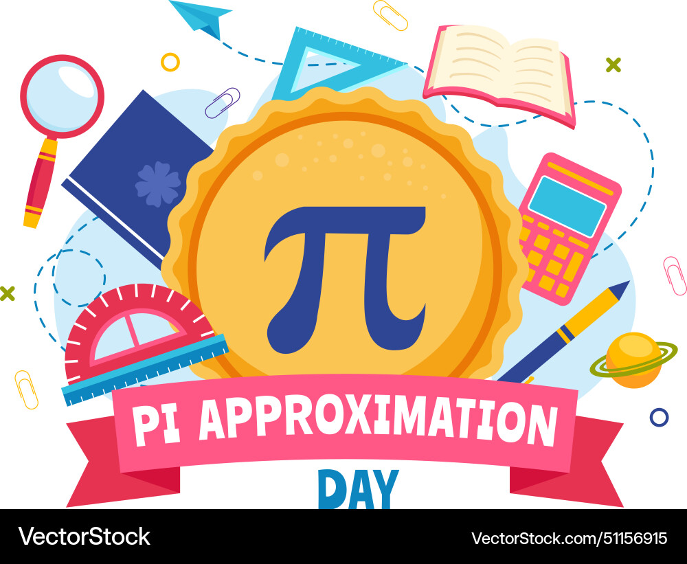 Pi approximation day on july 22 with mathematical Vector Image