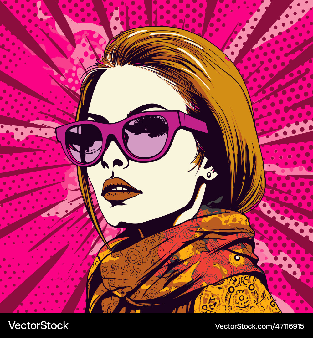 Pop art style portrait Royalty Free Vector Image