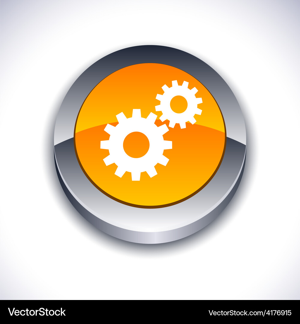 Settings 3d button Vector Image