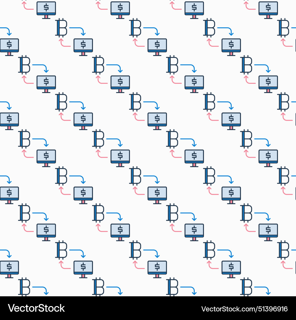 Bitcoin and pc connected with arrows Bitcoin and pc connected with arrows vector image