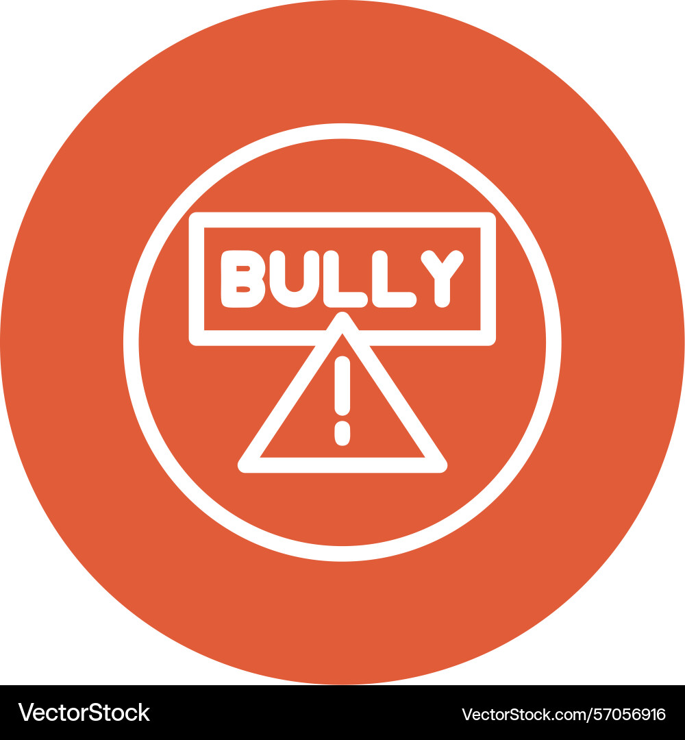 Bully alert line circle style icon design Vector Image